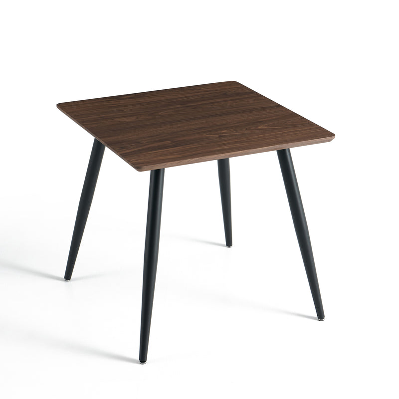 Table à manger HT-11, carrée 80 cm pieds en acier, Noyer
