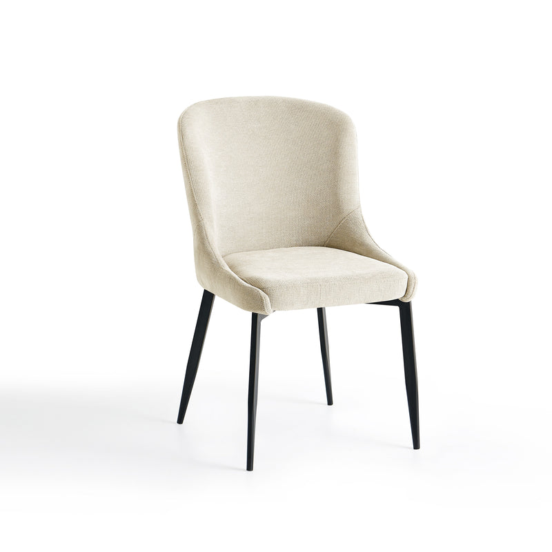 Chaise de salle à manger 6223, assise rembourrée, Crème
