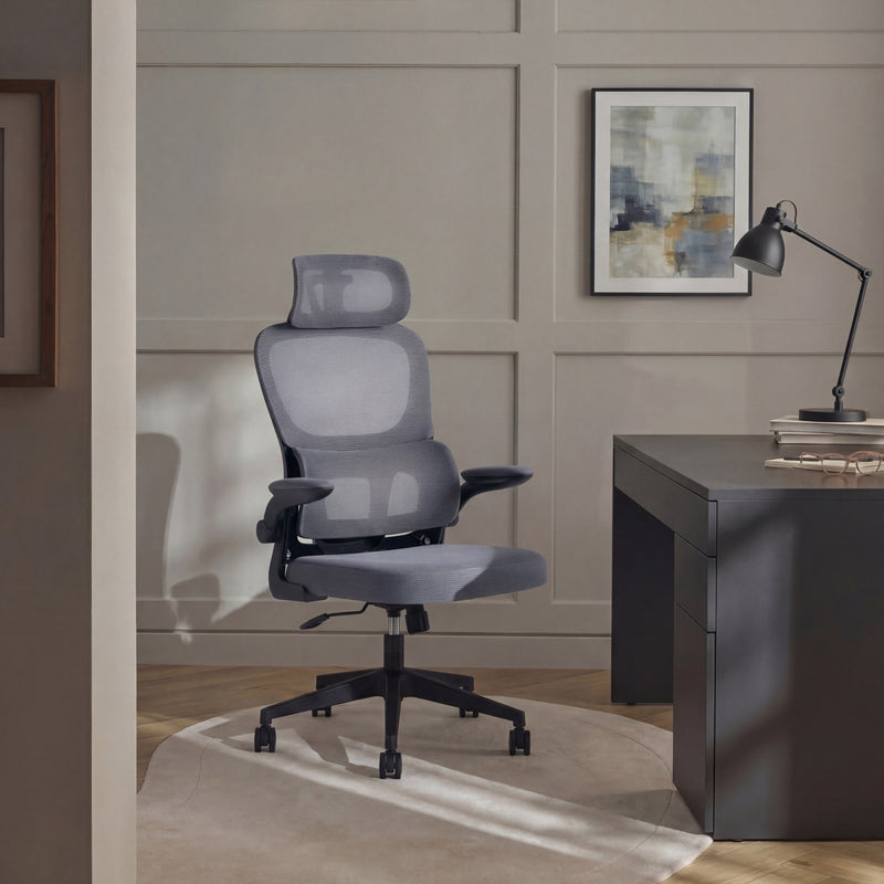 Fauteuil de bureau 889, ergonomique et réglable, Gris
