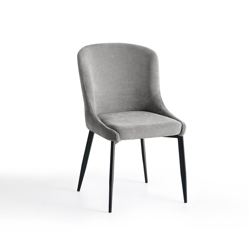 Chaise de salle à manger 6223, assise rembourrée, Gris
