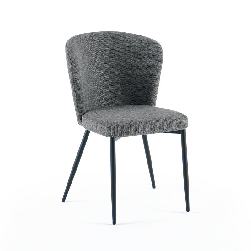 Chaise de salle à manger Solstice, rembourrée et pieds en acier, Gris
