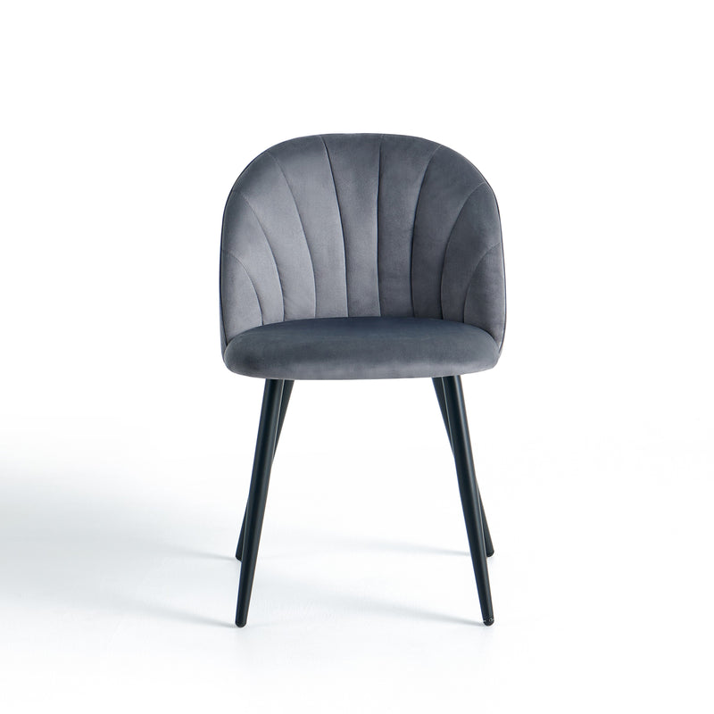 Chaise de salle à manger 2530, velours style loft, Gris
