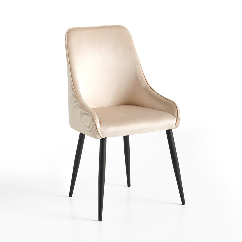 Chaise de salle à manger SDS257, en velours, Beige
