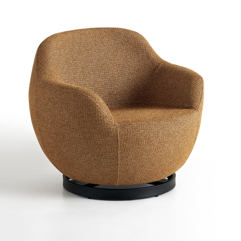 Fauteuil relax pivotant A65, piètement en métal, Caramel
