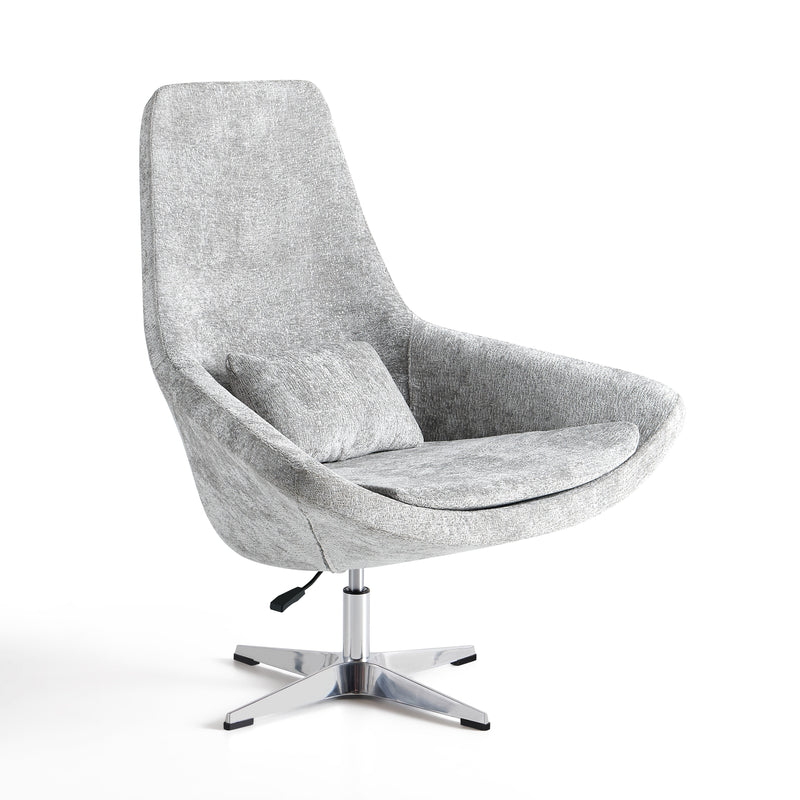 Fauteuil pivotant ZZA16, avec coussin et pieds en métal, Gris clair
