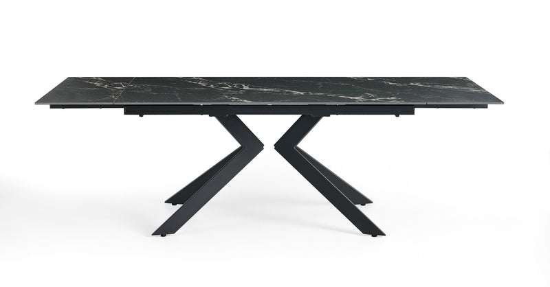 Table à manger DT-24901, céramique extensible 160–240x90 cm, Noir
