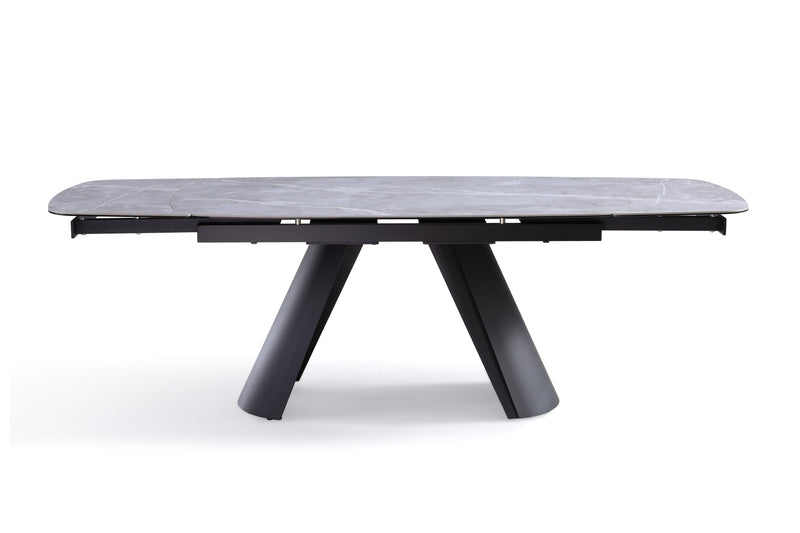 Table à manger Cinque, céramique extensible 160-240x90 cm, Gris

