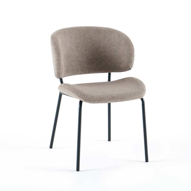 Chaise de salle à manger Luminairen, pieds en acier, Marron
