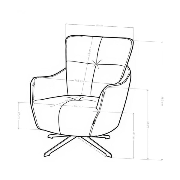 Fauteuil pivotant M-259, similicuir et pieds en acier