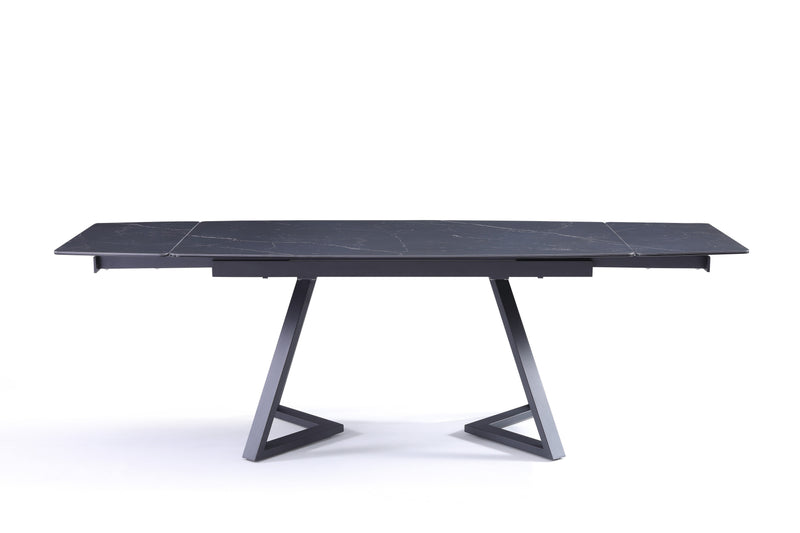 Table à manger Capri, extensible en céramique, Noir
