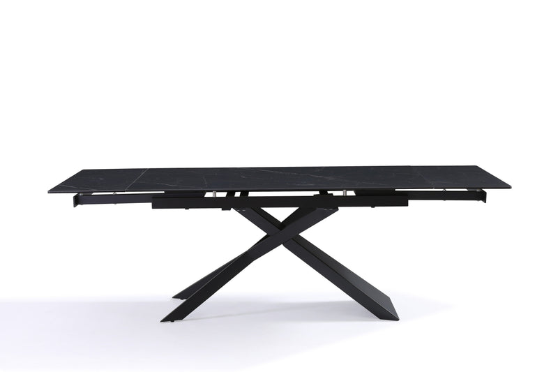 Table à manger Rapallo, céramique extensible 160–240 cm, Noir
