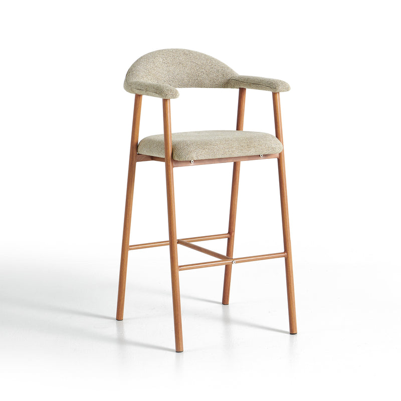 Tabouret de bar 6326H, rembourré style loft, Beige clair
