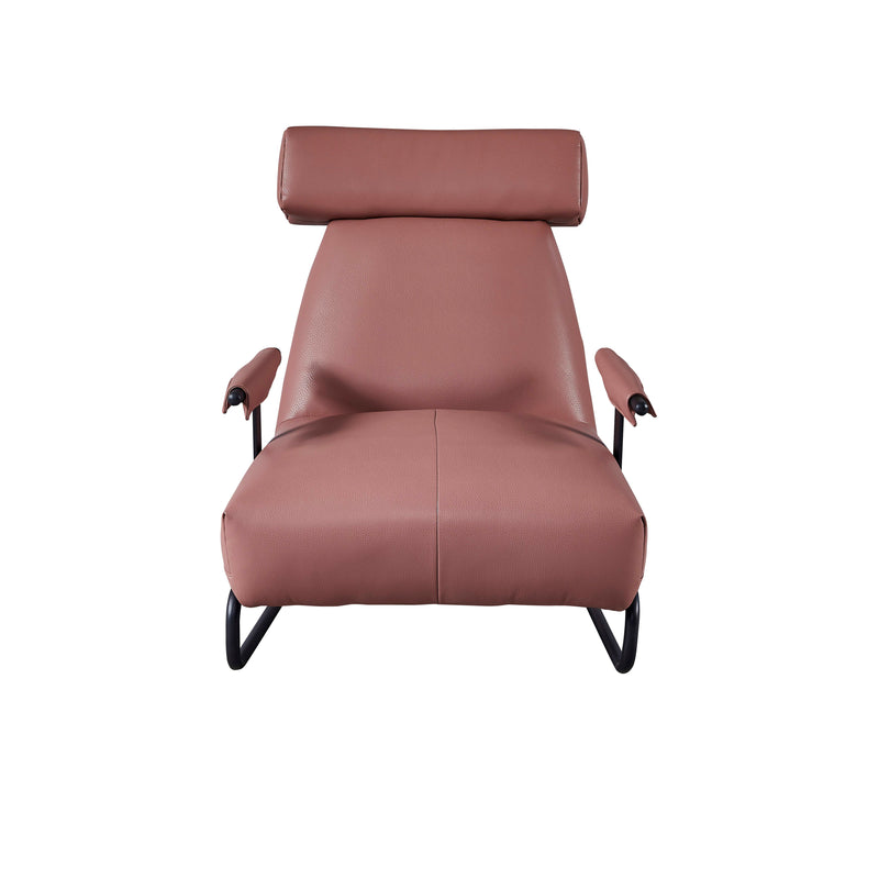 Fauteuil relax Serenity, cuir synthétique et pieds en acier, Rose
