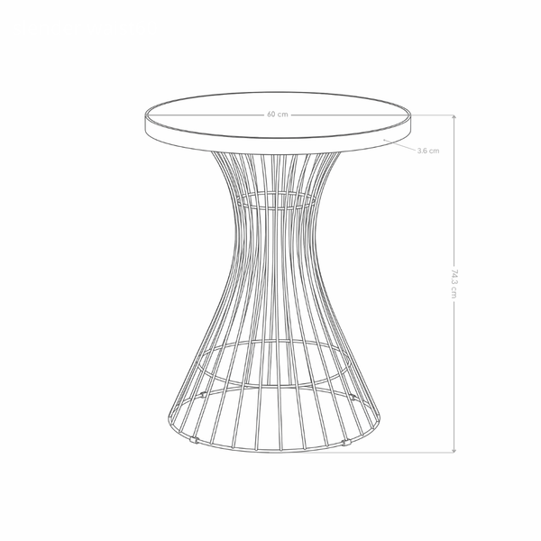 Table ronde SW60, Ø60 cm effet marbre