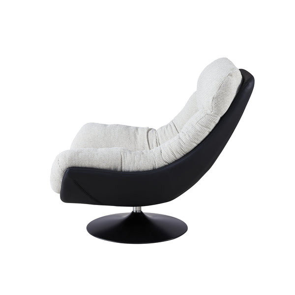 Fauteuil pivotant NeoVenice, assise tissu et pieds en acier