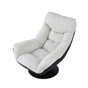 Fauteuil pivotant NeoVenice, assise tissu et pieds en acier