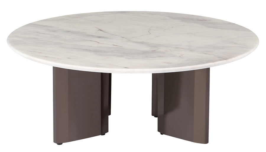 Table basse ronde Still, pierre naturelle et acier