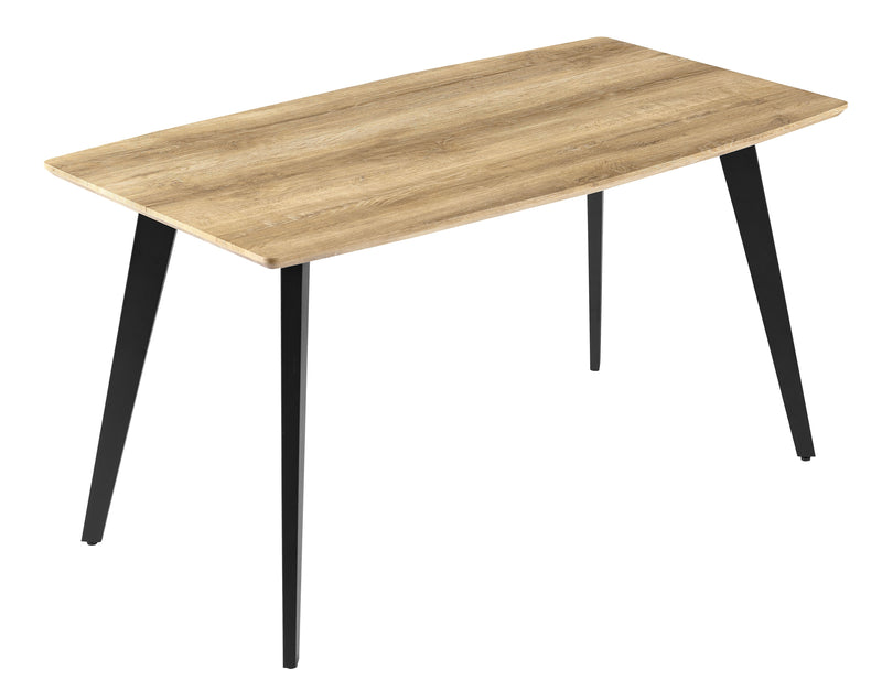 Table à manger HT-02, rectangulaire en bois, Chêne clair
