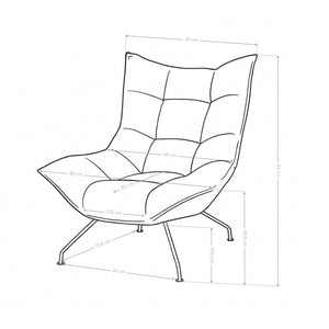 Fauteuil Ferrara, pieds en acier et tissu de qualité