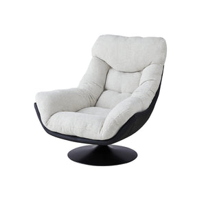 Fauteuil pivotant NeoVenice, assise tissu et pieds en acier