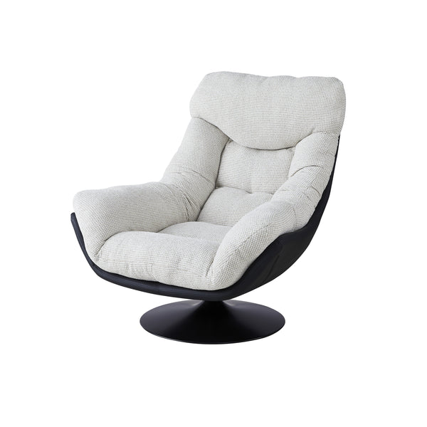 Fauteuil pivotant NeoVenice, assise tissu et pieds en acier
