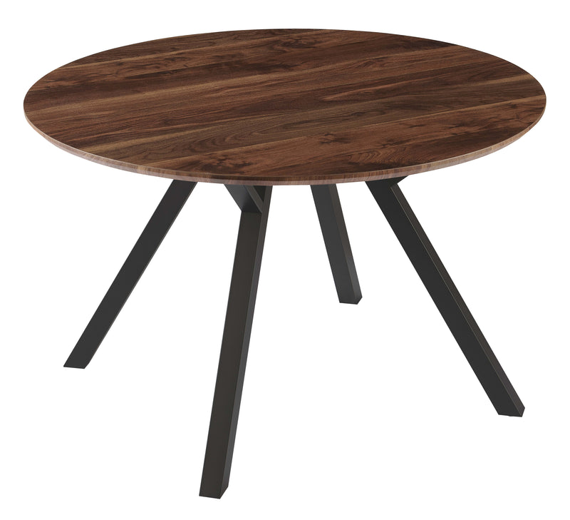 Table à manger HT-09, ronde Ø120 cm, Noyer naturel
