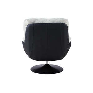 Fauteuil pivotant NeoVenice, assise tissu et pieds en acier