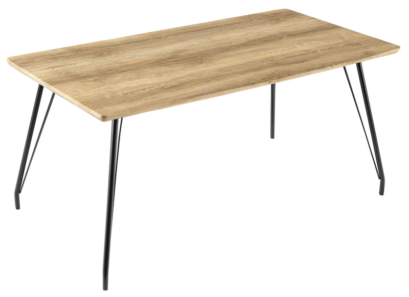 Table à manger HT-03, rectangulaire en bois, Chêne clair
