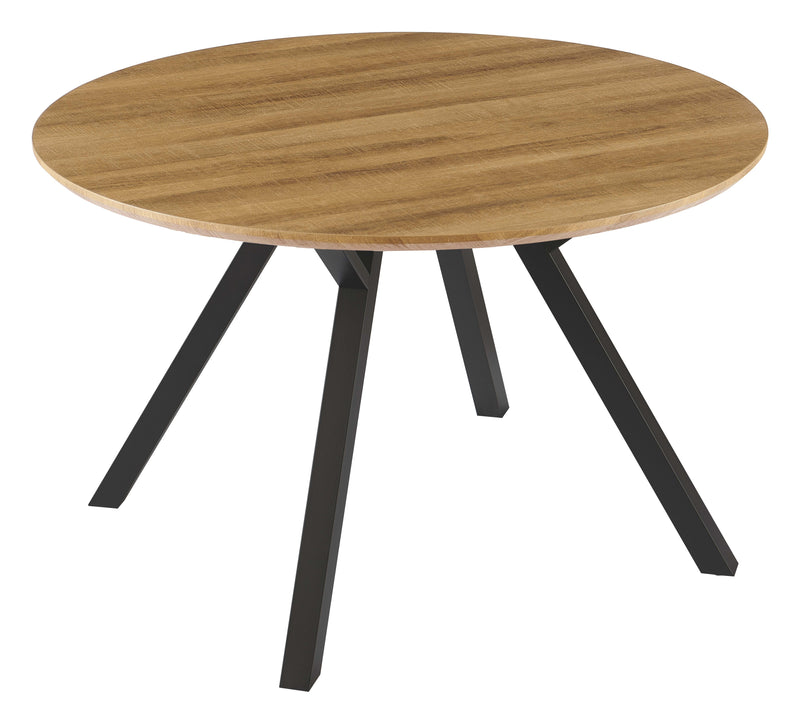 Table à manger HT-09, ronde Ø120 cm, Chêne chaud
