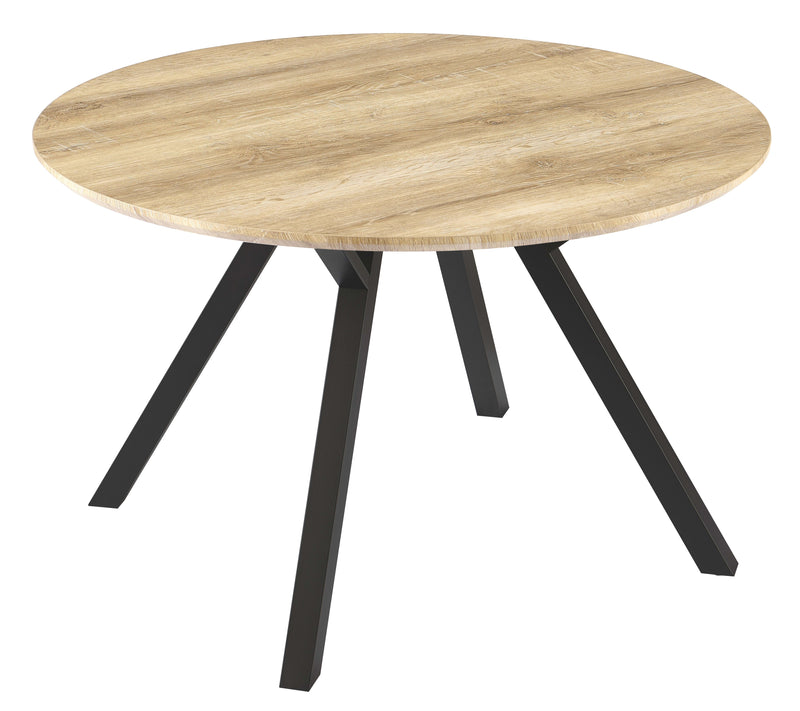 Table à manger HT-09, ronde Ø120 cm, Chêne clair
