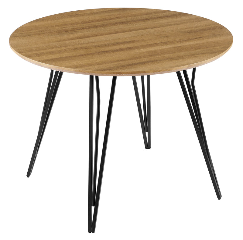 Table à manger ronde HT-04, style loft, Chêne chaud
