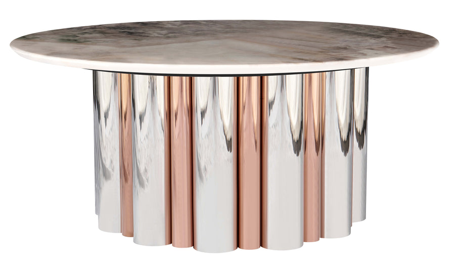 Table basse ronde Column, pierre naturelle 90x90 cm