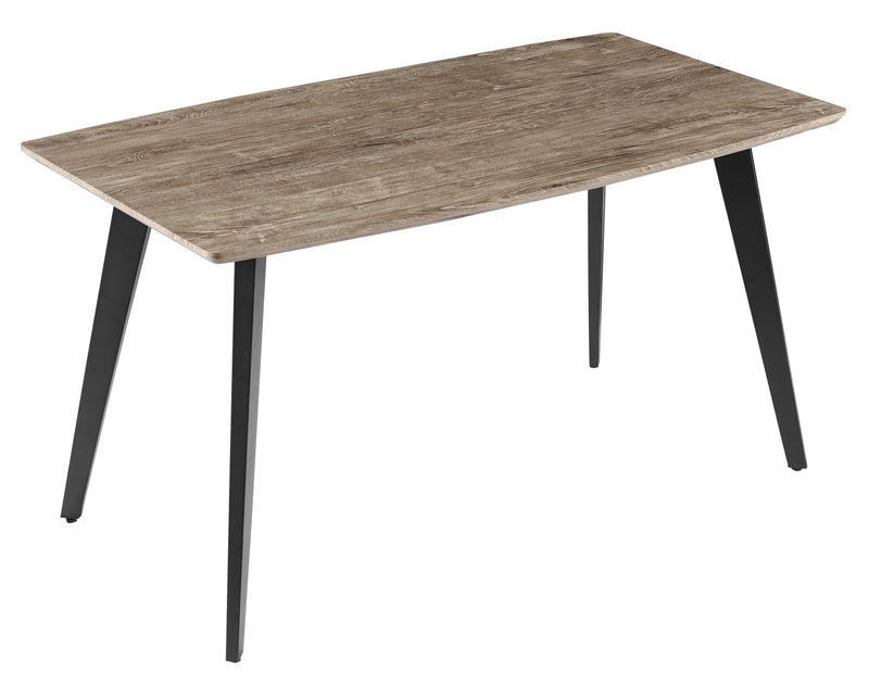 Table à manger HT-02, rectangulaire en bois, Chêne gris
