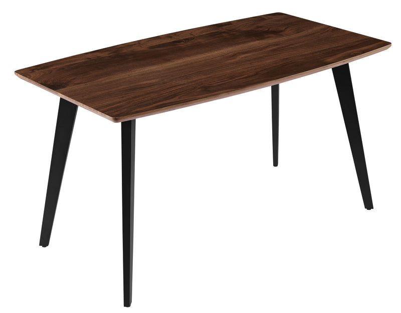 Table à manger HT-02, rectangulaire en bois, Noyer naturel
