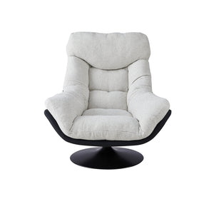 Fauteuil pivotant NeoVenice, assise tissu et pieds en acier