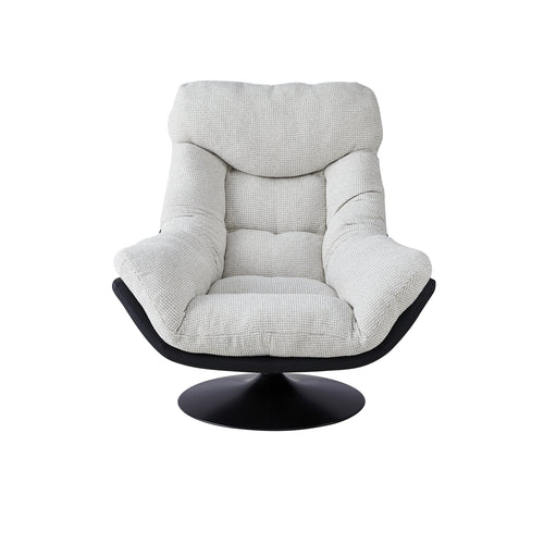 Fauteuil pivotant NeoVenice, assise tissu et pieds en acier
