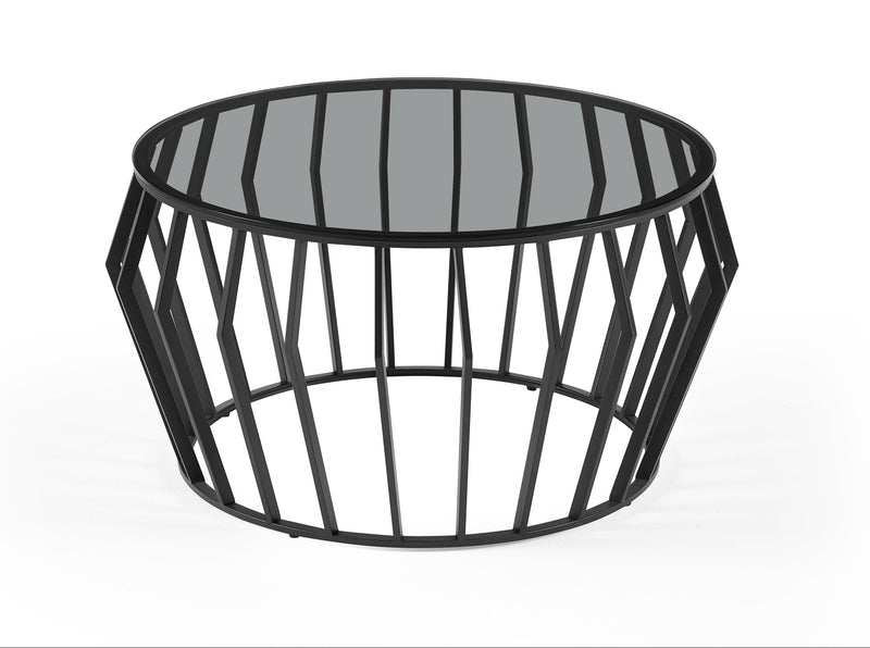 Table basse FORM, ronde 80x45 cm verre trempé, Noir
