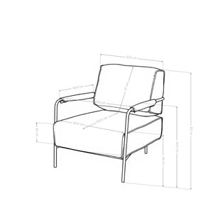 Fauteuil Siena, tissu premium et pieds en acier