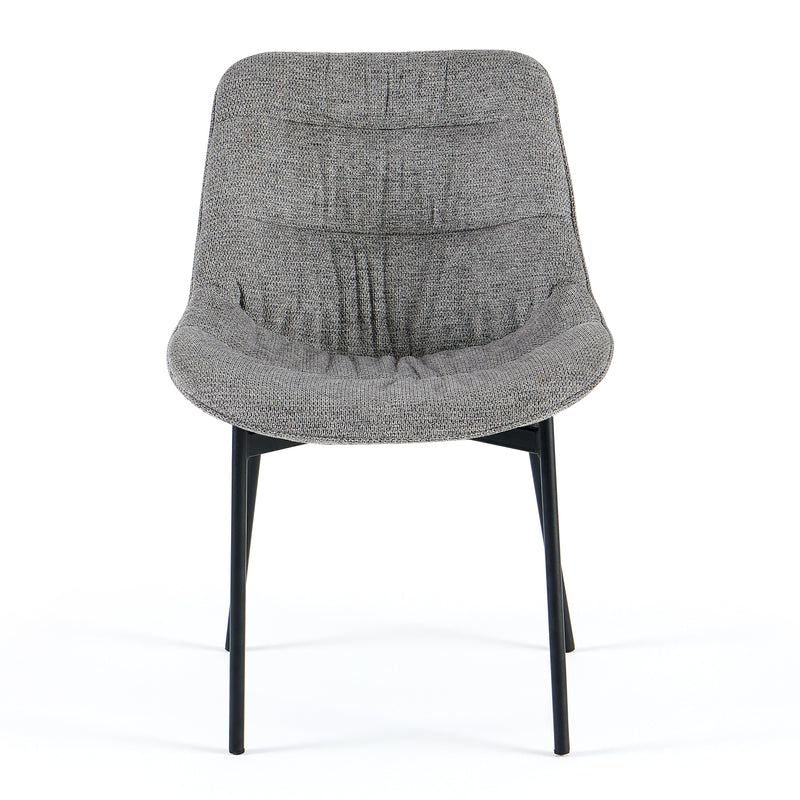 Chaise de salle à manger Linen, pieds en métal, Gris
