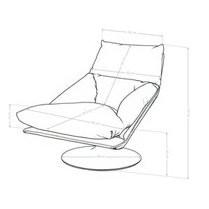 Fauteuil pivotant Mantova, simili cuir et acier