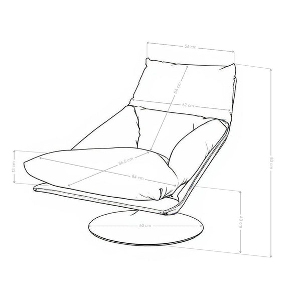 Fauteuil pivotant Mantova, simili cuir et acier