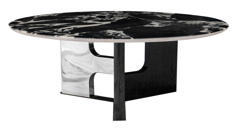 Table basse Grace, marbre naturel 90x90 cm, Noir
