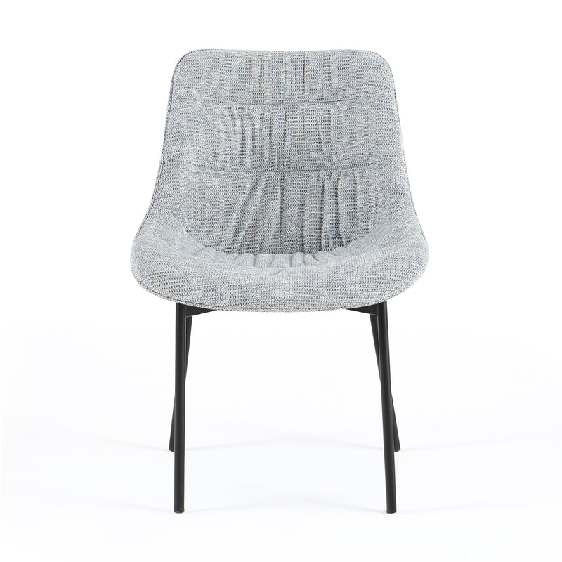 Chaise de salle à manger Linen, pieds en métal, Gris clair
