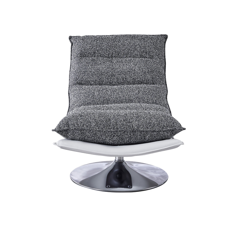 Fauteuil pivotant Lucca, pieds chromés, Gris
