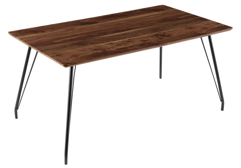 Table à manger HT-03, rectangulaire en bois, Noyer naturel

