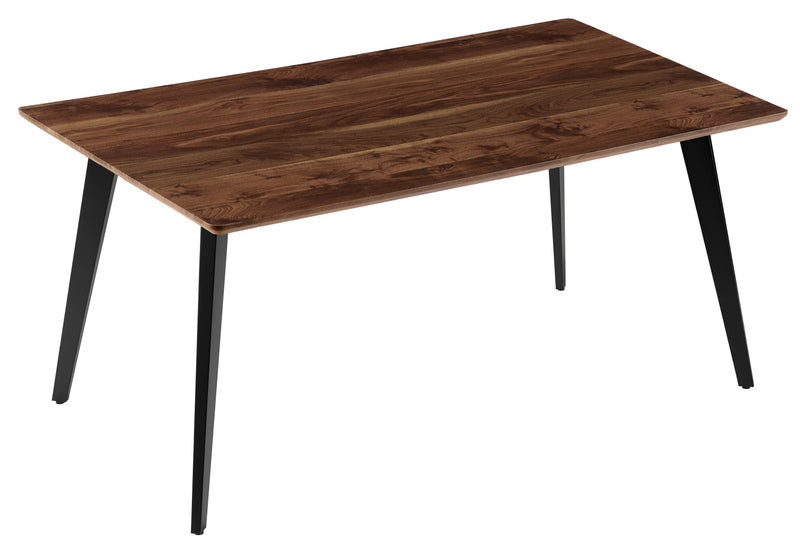 Table à manger HT-10, rectangulaire avec pieds en métal, Noyer naturel
