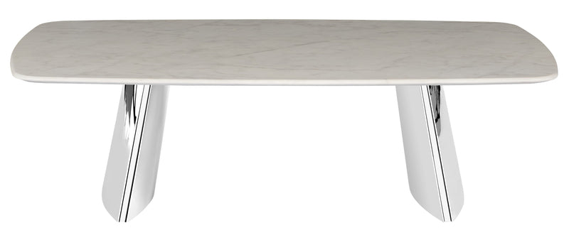 Table basse Munich, marbre naturel 130x80 cm, Blanc
