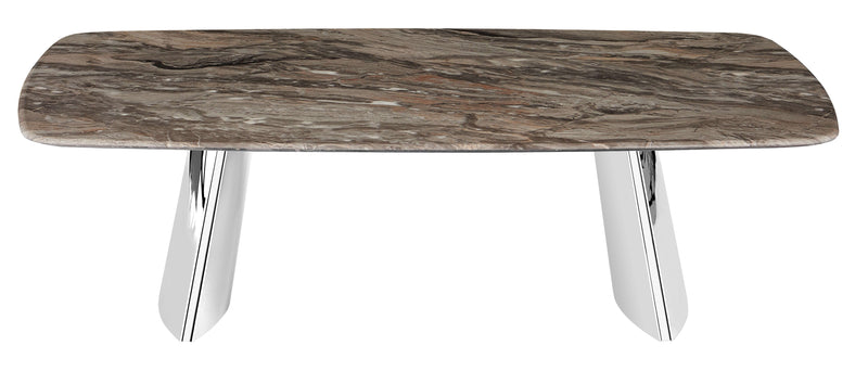 Table basse Munich, marbre naturel 130x80 cm, Marron
